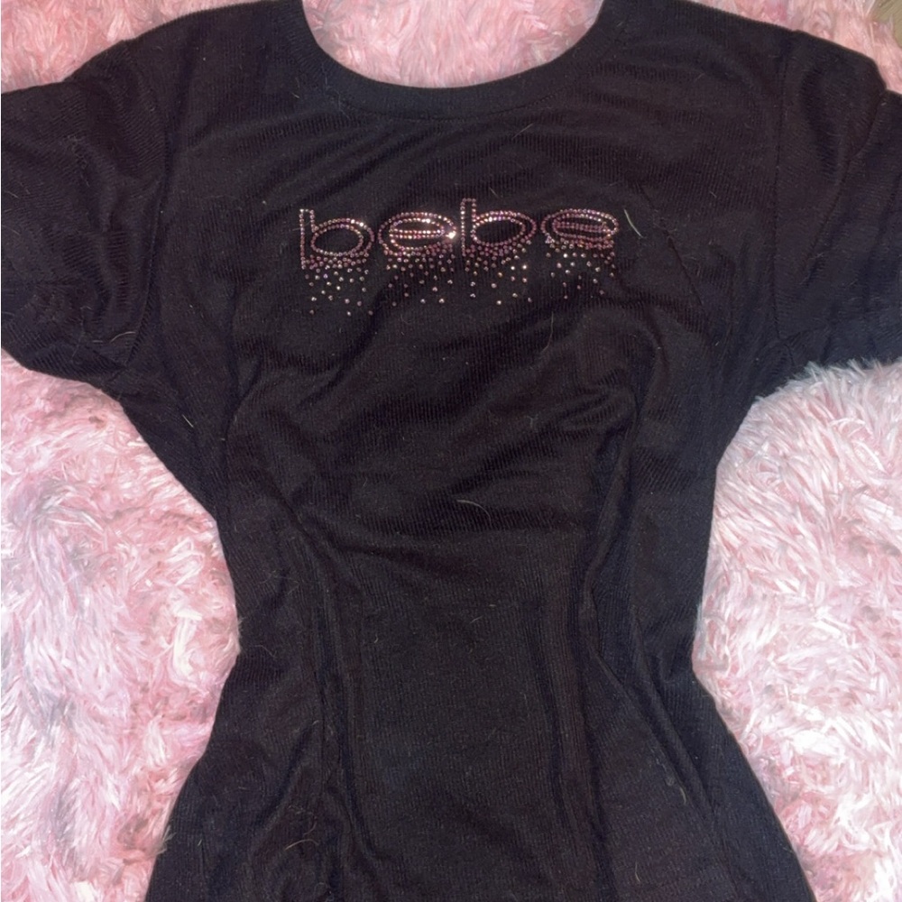 Bebe Black Short Sleeve Tee
